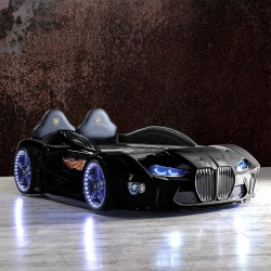 Velocity Black Race Car Bed for Kids