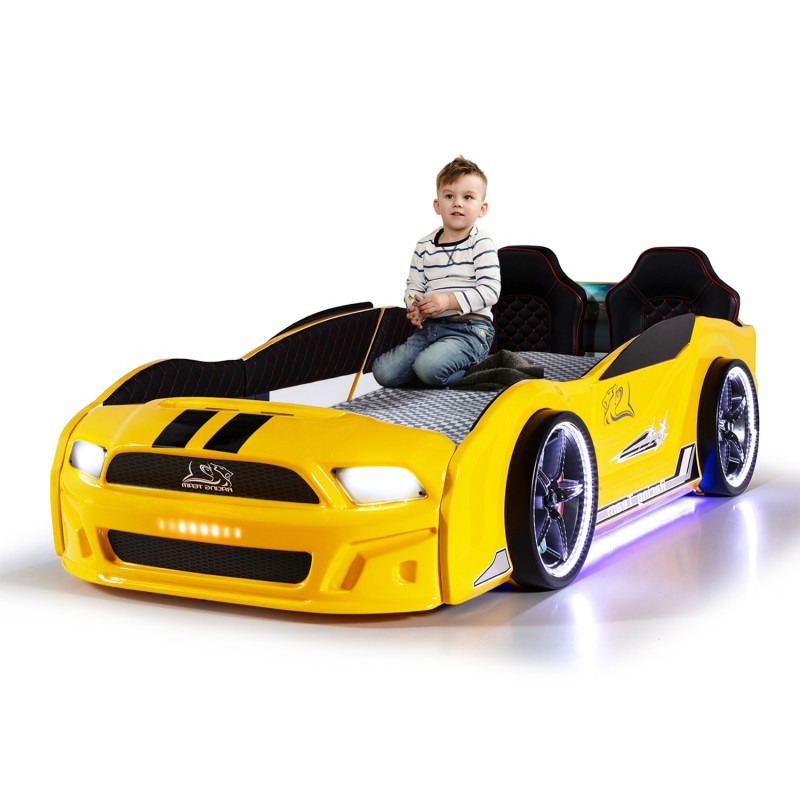 Yellow Speed  Race Car Beds for Kids